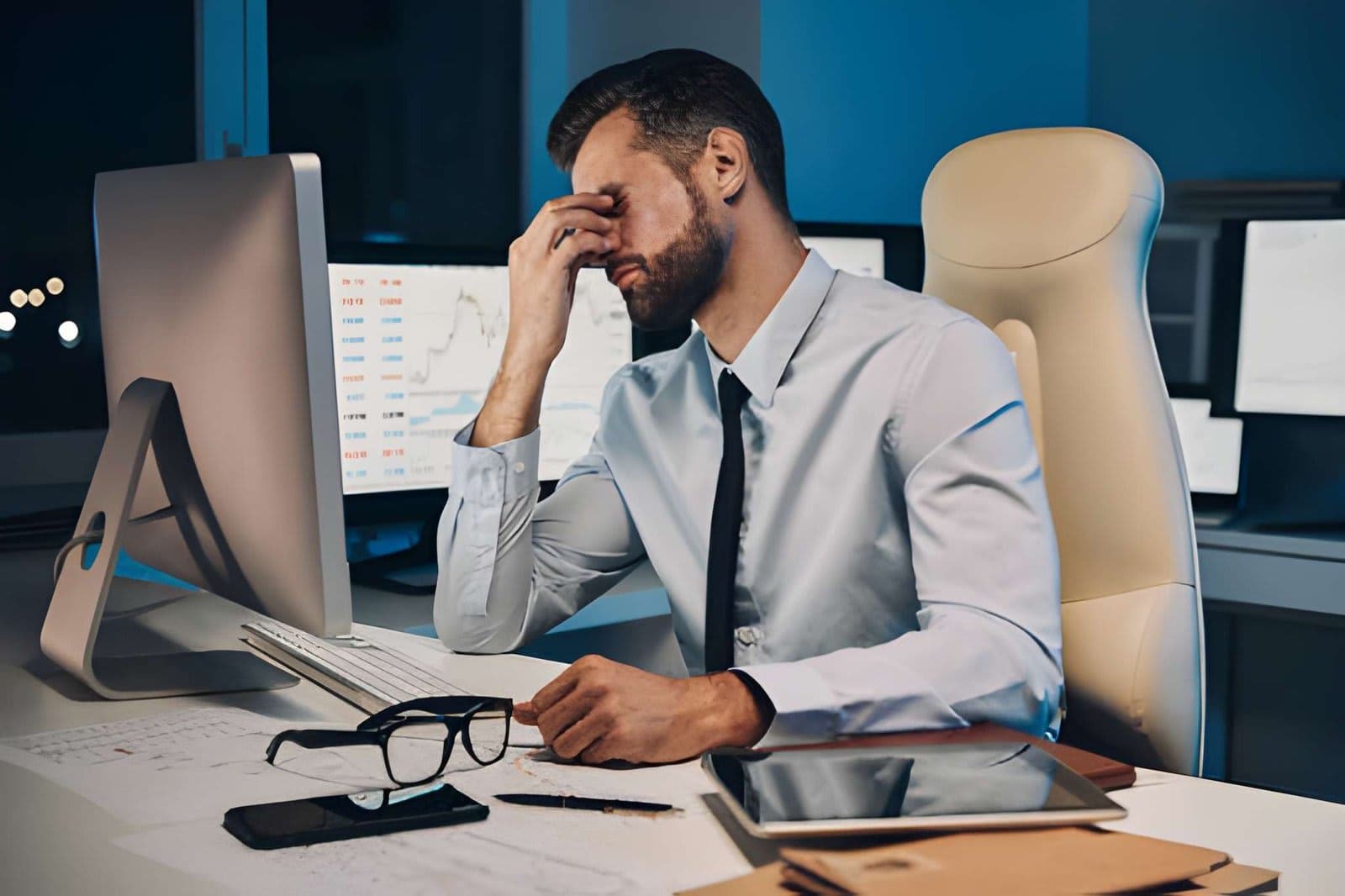 Overwhelmed professional